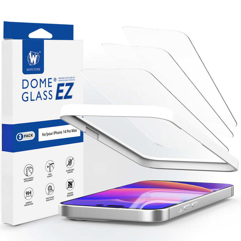 Whitestone Dome Apple iPhone 14 Pro Max EZ Dome Glass - 3 Pack